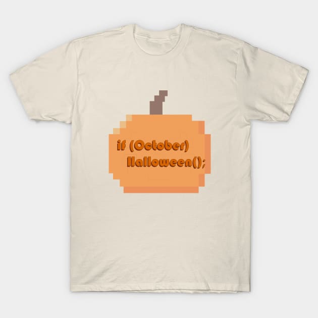 Geeky pumpkin T-Shirt by crownc_stuff